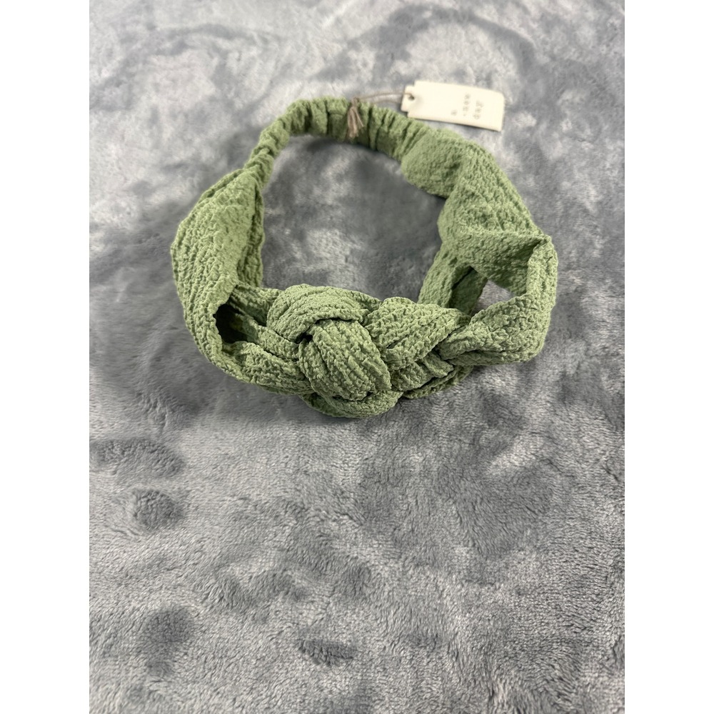 A New Day Knotted Headwrap Sage Green Textured Elastic‎ Back Hair Accessory NEW